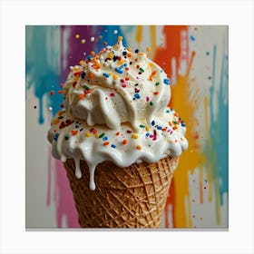 Ice Cream Cone With Sprinkles 1 Canvas Print