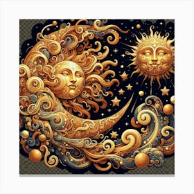 Sun And Moon 4 Canvas Print