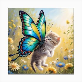 Butterfly Kitten 1 Canvas Print