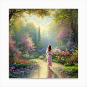 Girl In The Garden Canvas Print