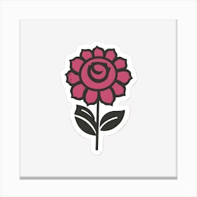 Rose Sticker Canvas Print