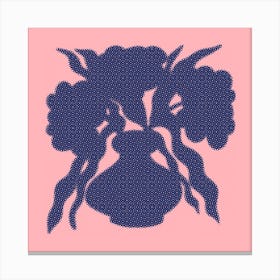 Vase In Pink Square Canvas Print
