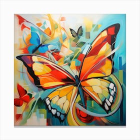 Abstract Butterfly Painting Canvas Print