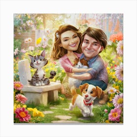 Couple In The Garden Canvas Print