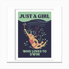 Just A Girl Who Loves To Swim 9 Canvas Print