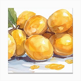 Watercolor Of Lemons Canvas Print