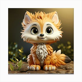 Fox Figurine 1 Canvas Print