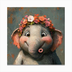 Elephant With Flower Crown Toile