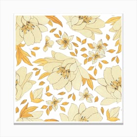 Minimalist Blooming Floral Pattern Art Canvas Canvas Print