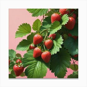 Strawberry On A Branch Canvas Print