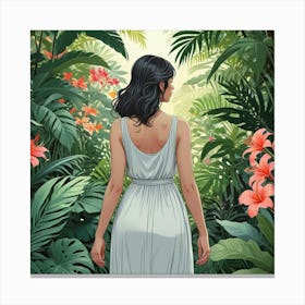 Into The Garden Ai Art Wall Art Design Illustration (10) Canvas Print