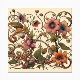 Floral Vignette Canvas Print