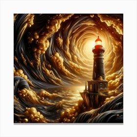 Lighthouse In The Ocean 9 Canvas Print