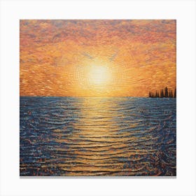 Sunset Over The Ocean 12 Canvas Print