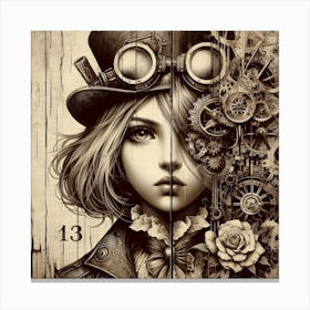 Steampunk Girl 14 Canvas Print