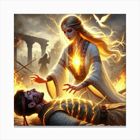 Priestess Kaida Healing Flames 1 Canvas Print