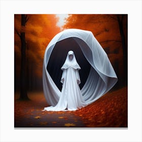 White Woman In The Forest Canvas Print