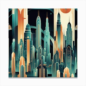 Futuristic Cityscape 37 Canvas Print