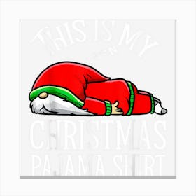 Sleeping Santa Claus Napping Gnome Christmas Pajama Canvas Print