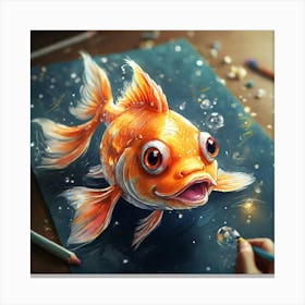 Goldfish Drawing 4 Canvas Print