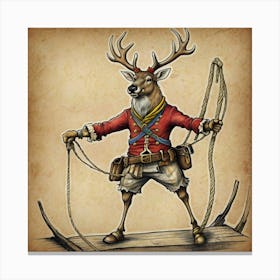 Deer On A Rope Canvas Print