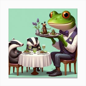 Frog And Badgers Canvas Print