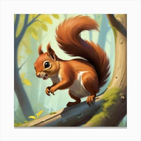 Squirrel In The Woods Canvas Print