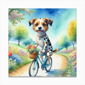 Dalmatian On A Bicycle Canvas Print