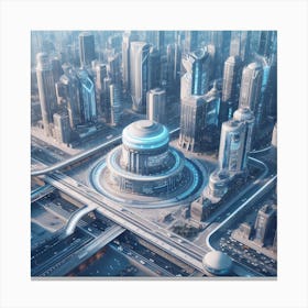 Futuristic Cityscape 39 Canvas Print