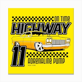 On-Time Highway 11 Adrenaline Pump - car, bumper, funny, meme Canvas Print