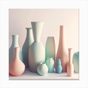 Pastel Vases Canvas Print