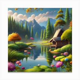 House In The Forest Canvas Print