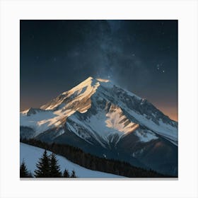 Mountain At Night Canvas Print