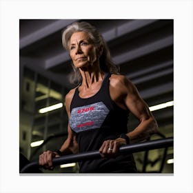 Senior Woman In A Gym Canvas Print