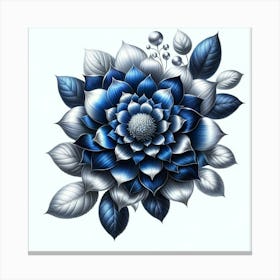 Blue Dahlia Canvas Print