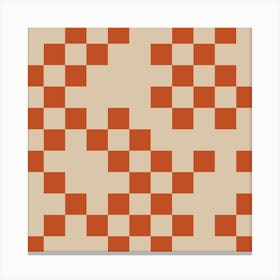 Modern Checkerboard in Terracotta Rust Canvas Print