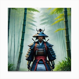 Samurai In The Forest Canvas Print