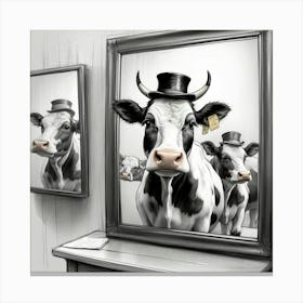 Cows In Hats Canvas Print