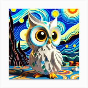 Starry Night Owl 1 Canvas Print