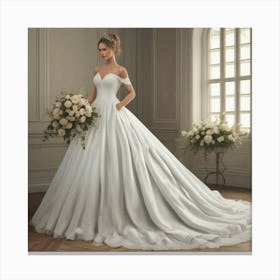 Bride In A Wedding Dress Canvas Print