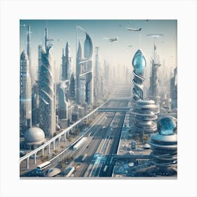 Futuristic Cityscape 49 Canvas Print