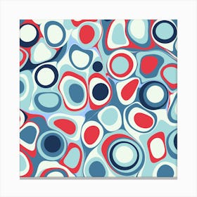 Abstract Teal Green and Red Liquid Ink Drops Canvas Print