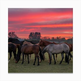 A Photo Of A Group Of Horses Grazing On K7nocypgqleuf6b6bxux9w Mmyxtgtvs3we4ma2kskuoa Canvas Print