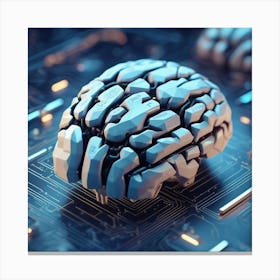 Brains On A Circuit Board Canvas Print