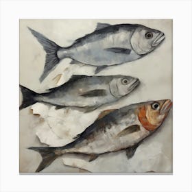 Sardinen Fische Malerei Canvas Print