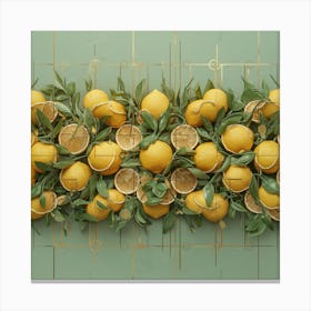 Abstract Pattern Of Lemons Canvas Print