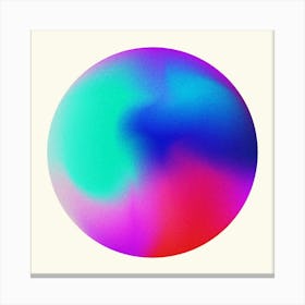 Rainbow Sphere Blue And Pink Canvas Print