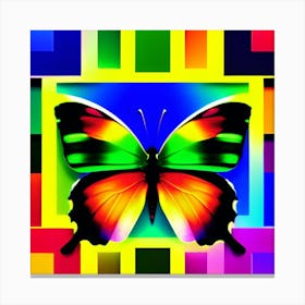 Butterfly On A Square 1 Canvas Print