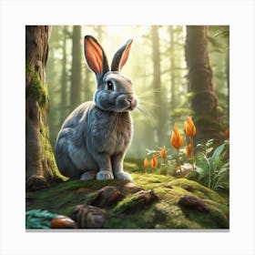 Rabbit In The Forest 106 Canvas Print