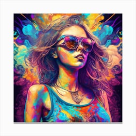 Psychedelic Girl Canvas Print